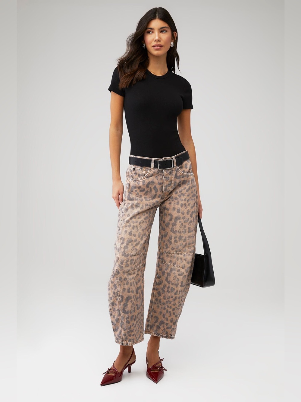Free People We The Free Good Luck Printed Barrel Jeans leopard print. Size 27. - Picture 4 of 13